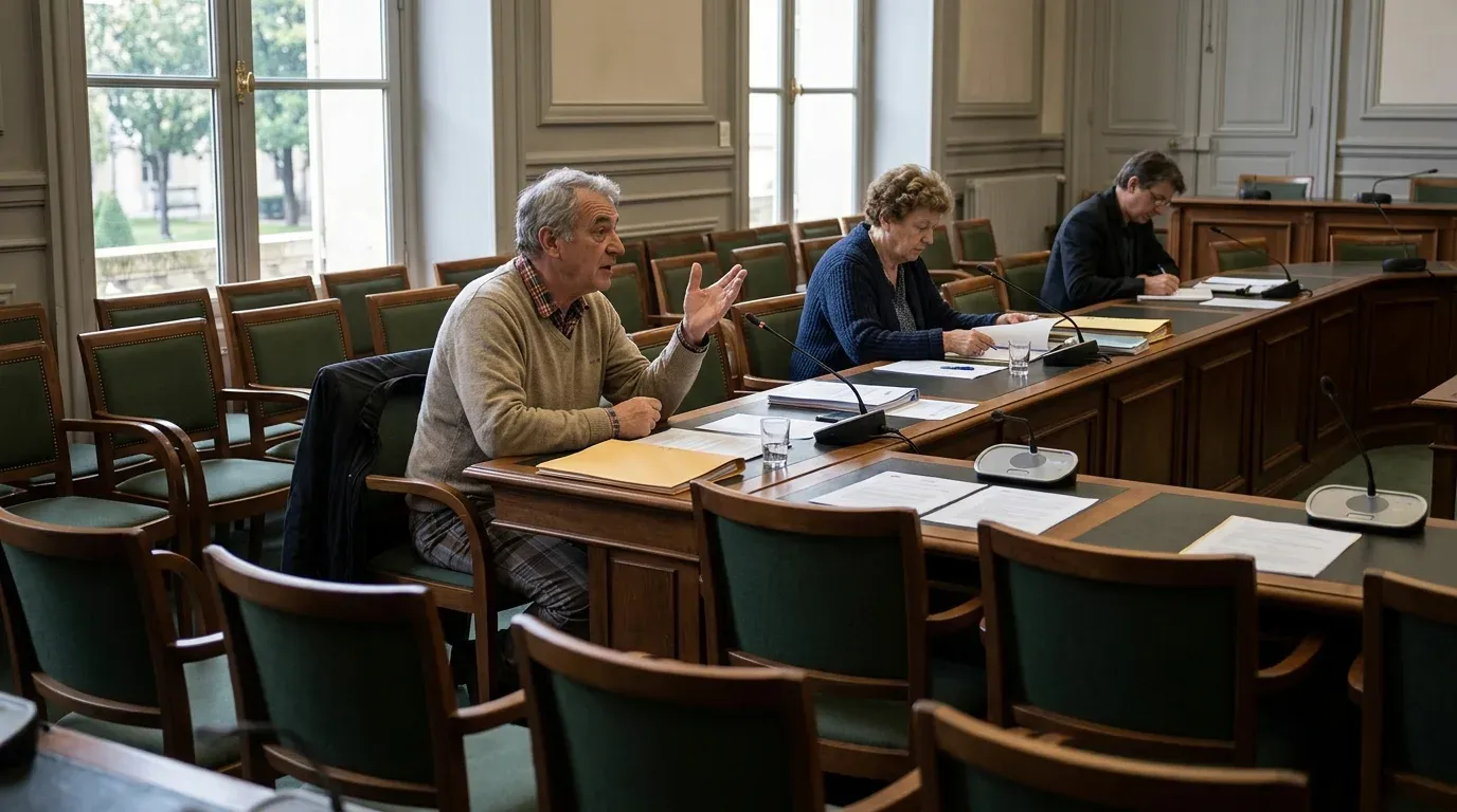 Illustration : quatre documents législatifs empilés, seul le dernier porte une marque de surligneur
